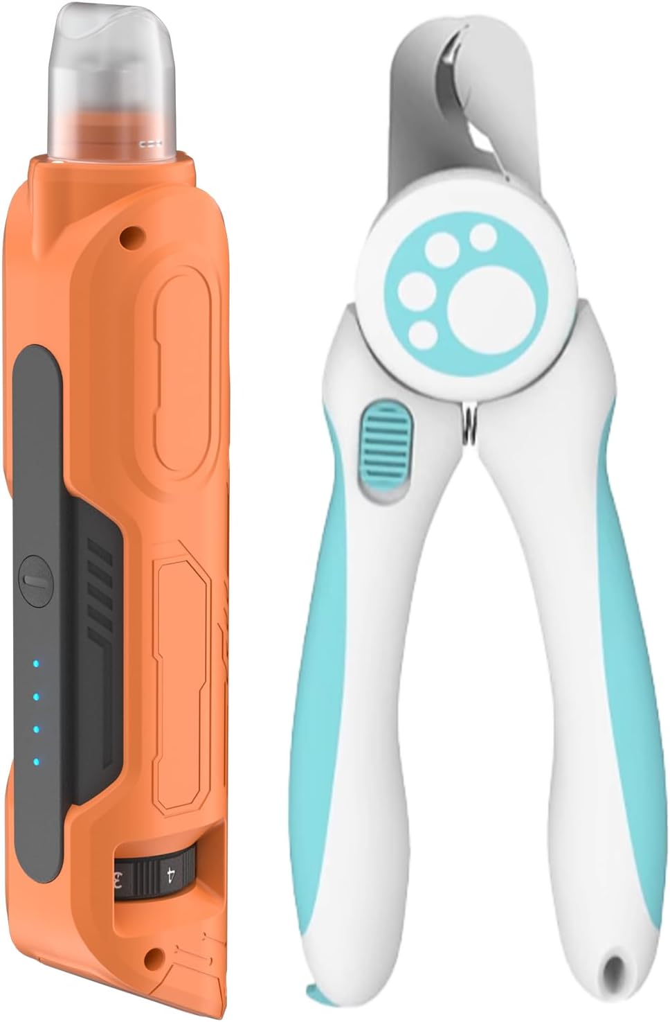 Dog Nail Grinder, Pet Nail Grinder with 6 Speeds Quiet Motor, LED Light and Dust Collection, Rechargeable Dog Nail Trimmer for Small Medium Large Dogs Cats, Type-C Grooming Kit