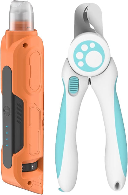 Dog Nail Grinder, Pet Nail Grinder with 6 Speeds Quiet Motor, LED Light and Dust Collection, Rechargeable Dog Nail Trimmer for Small Medium Large Dogs Cats, Type-C Grooming Kit