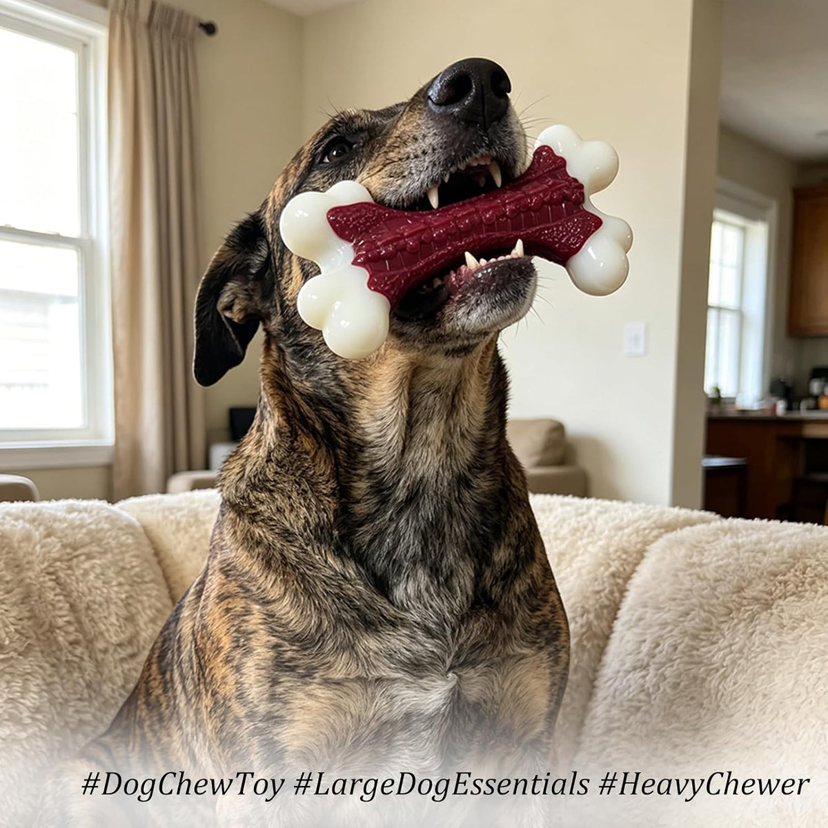 Kseroo Tough Dog Chew Toys for Aggressive Chewers 20-90lbs, Beef Flavored