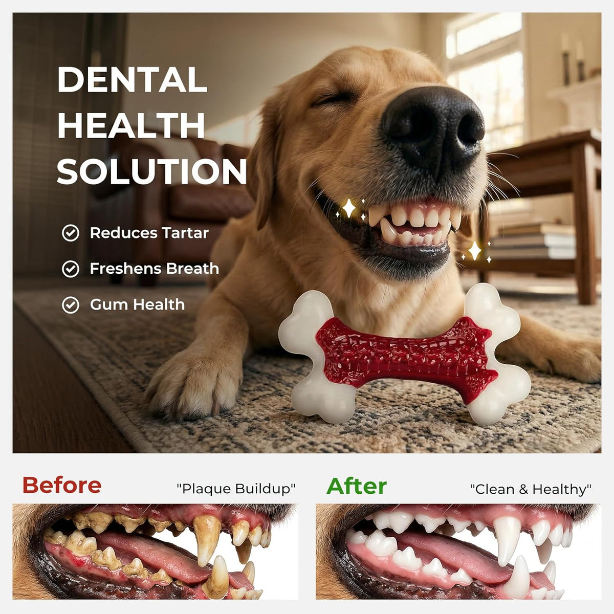 Kseroo Tough Dog Chew Toys for Aggressive Chewers 20-90lbs, Beef Flavored