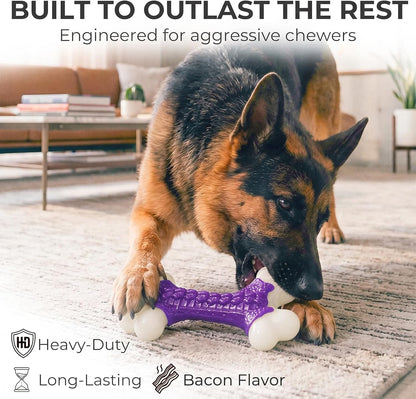 Kseroo Tough Dog Chew Toys for Aggressive Chewers 20-90lbs, Beef Flavored