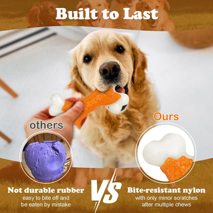 Kseroo Tough Dog Chew Toys for Aggressive Chewers 20-90lbs, Beef Flavored