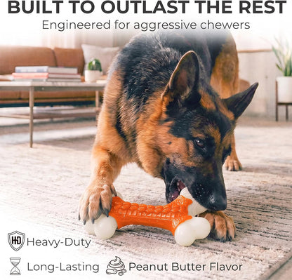 Kseroo Tough Dog Chew Toys for Aggressive Chewers 20-90lbs, Beef Flavored