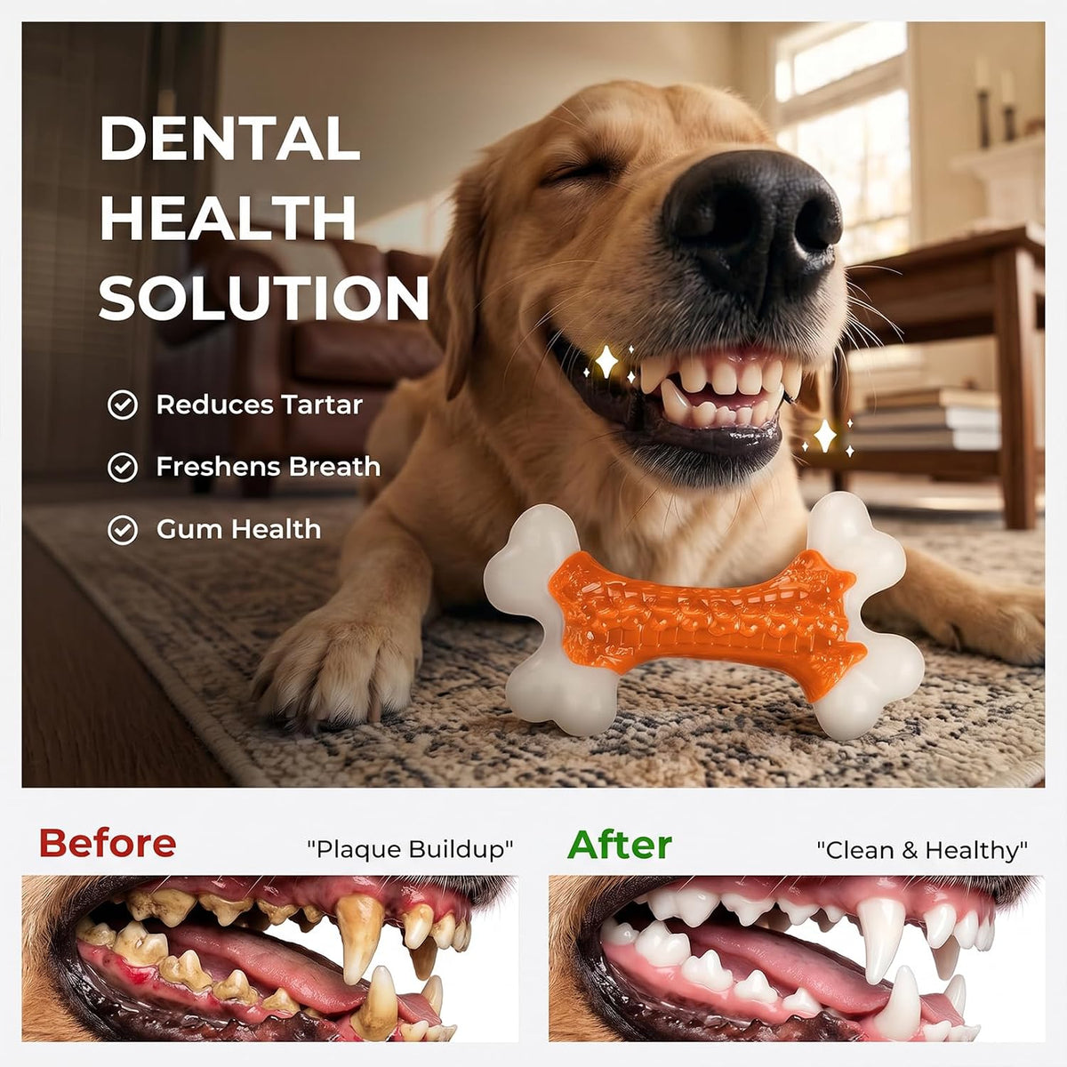 Kseroo Tough Dog Chew Toys for Aggressive Chewers 20-90lbs, Beef Flavored