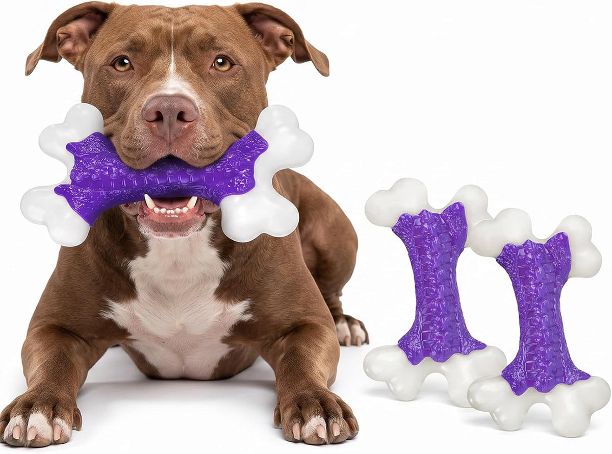 Kseroo Tough Dog Chew Toys for Aggressive Chewers 20-90lbs, Beef Flavored