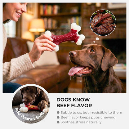 Kseroo Tough Dog Chew Toys for Aggressive Chewers 20-90lbs, Beef Flavored