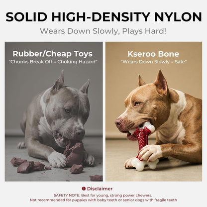 Kseroo Tough Dog Chew Toys for Aggressive Chewers 20-90lbs, Beef Flavored