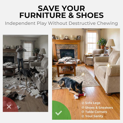 Kseroo Tough Dog Chew Toys for Aggressive Chewers 20-90lbs, Beef Flavored