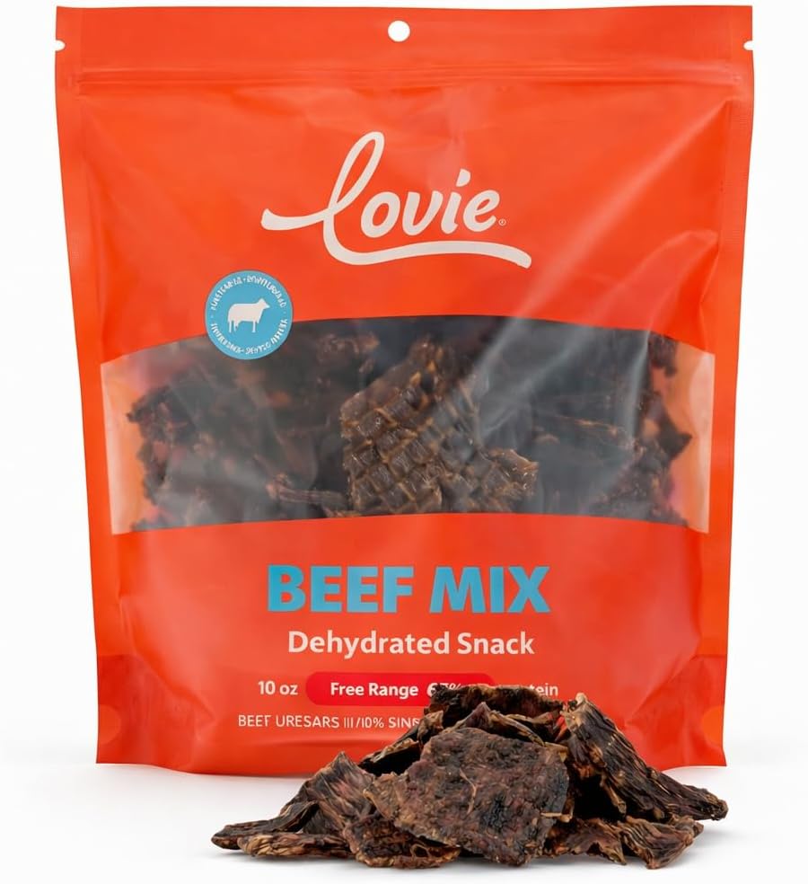 Beef Liver and Lung Dog Treats - Dehydrated Air Dried Soft Bites, High Protein, Two Ingredients, All Natural, 16 oz.