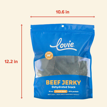 Beef Liver and Lung Dog Treats - Dehydrated Air Dried Soft Bites, High Protein, Two Ingredients, All Natural, 16 oz.
