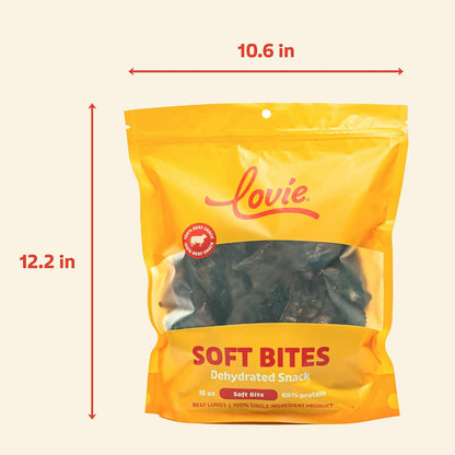 Beef Liver and Lung Dog Treats - Dehydrated Air Dried Soft Bites, High Protein, Two Ingredients, All Natural, 16 oz.
