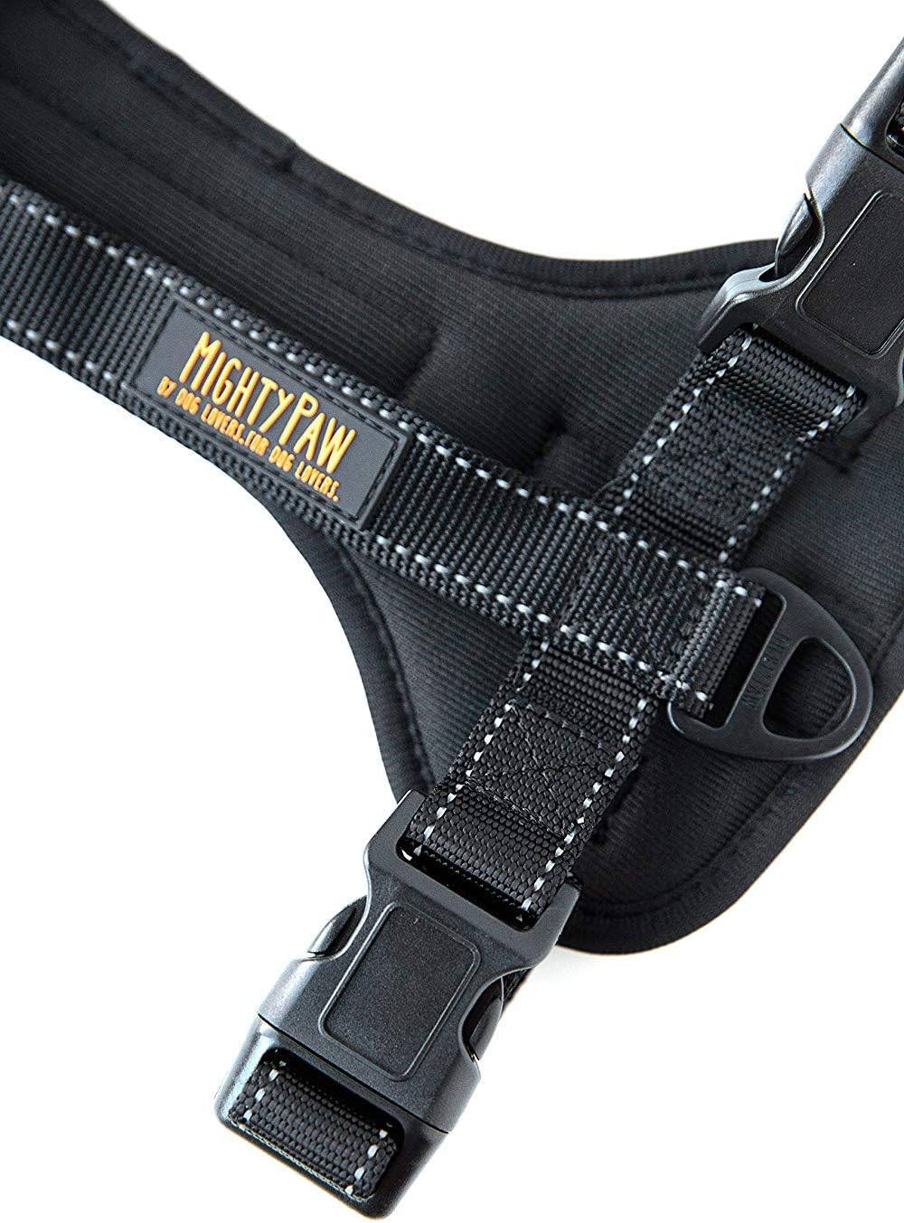 Dog Car Harness - Vehicle Safety Gear - 2 Leash Attachment - Adjustable Straps - Reflective Stitching - Soft Padding - Standard Harness Functionality - No Pull Front Leash Attachment - L