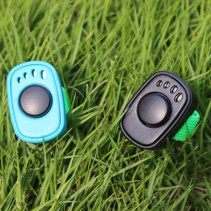 Pet Clicker for Dogs/Cats/Horses/Birds or Other Animals - Mini Finger Clickers for Training (Black + Blue)