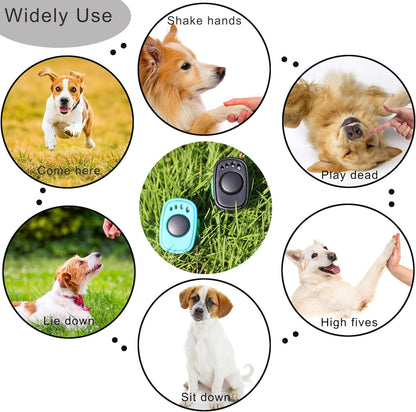 Pet Clicker for Dogs/Cats/Horses/Birds or Other Animals - Mini Finger Clickers for Training (Black + Blue)