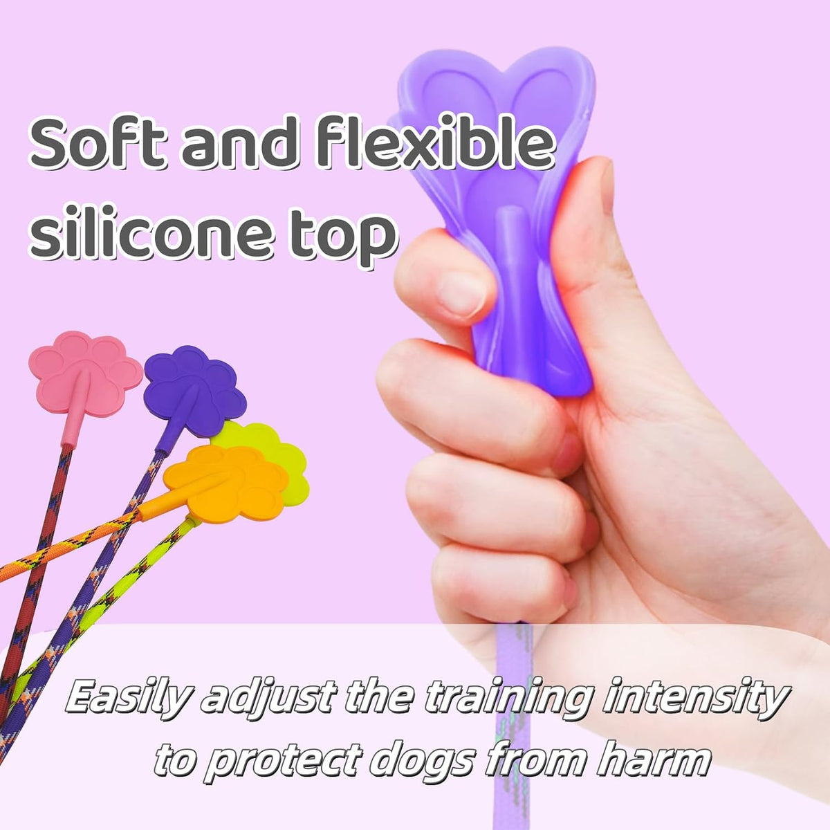 3 Pcs Dog Training Stick Pole, 16.73 Inch Puppy Training Tools Whip with Anti-Slip Handle, Outdoor and Indoor Exercise Interactive Dog Pole for Small Medium Dogs