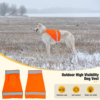 2 Pack Dog Hunting Vest Orange High Visibility Dog Safety Vest Jacket