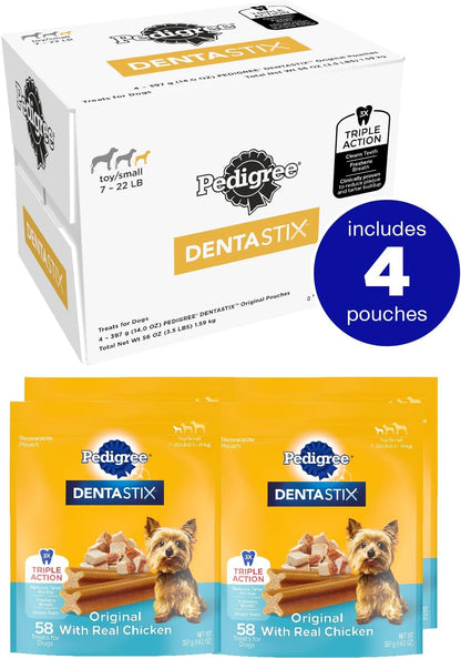 Dentastix Small & Toy Breed Dental Dog Treats, Fresh
