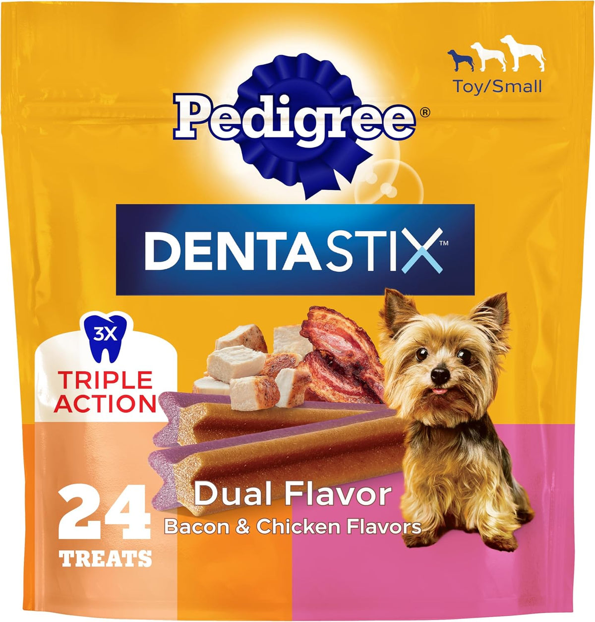 Dentastix Small & Toy Breed Dental Dog Treats, Fresh