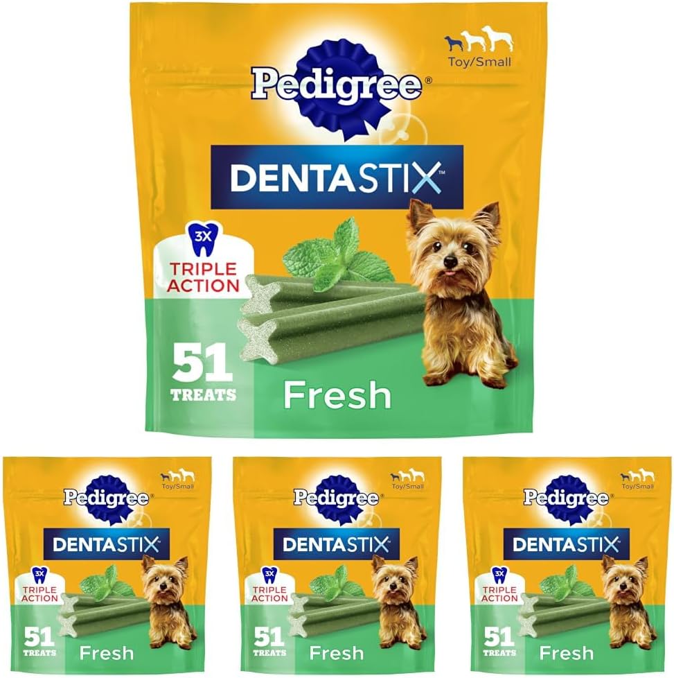 Dentastix Small & Toy Breed Dental Dog Treats, Fresh