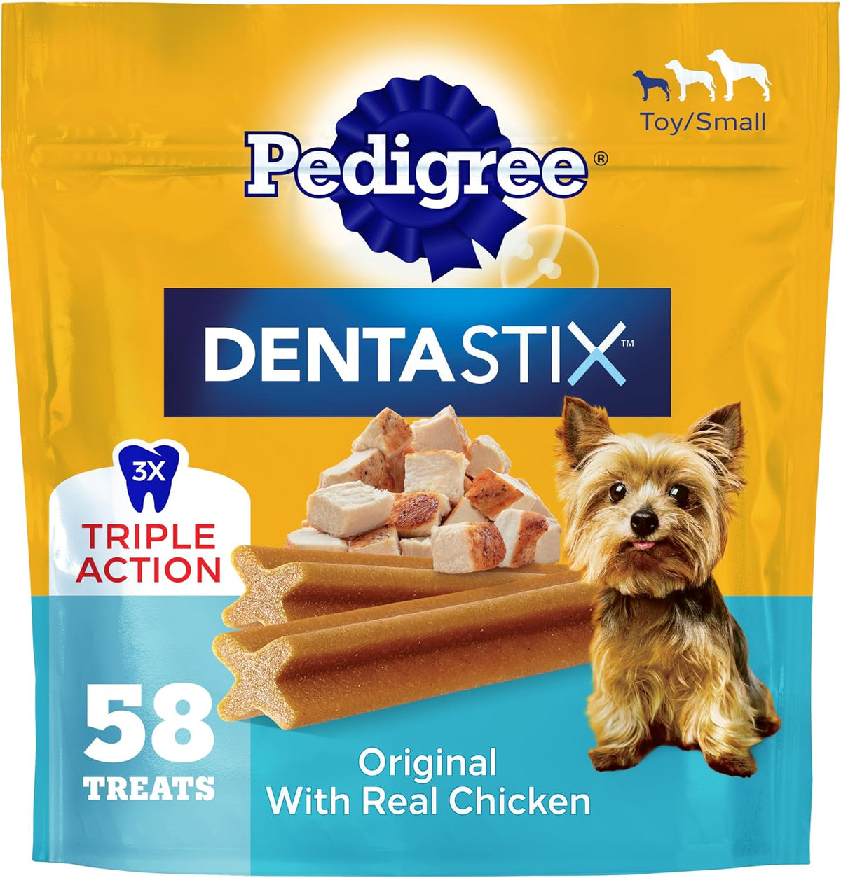 Dentastix Small & Toy Breed Dental Dog Treats, Fresh