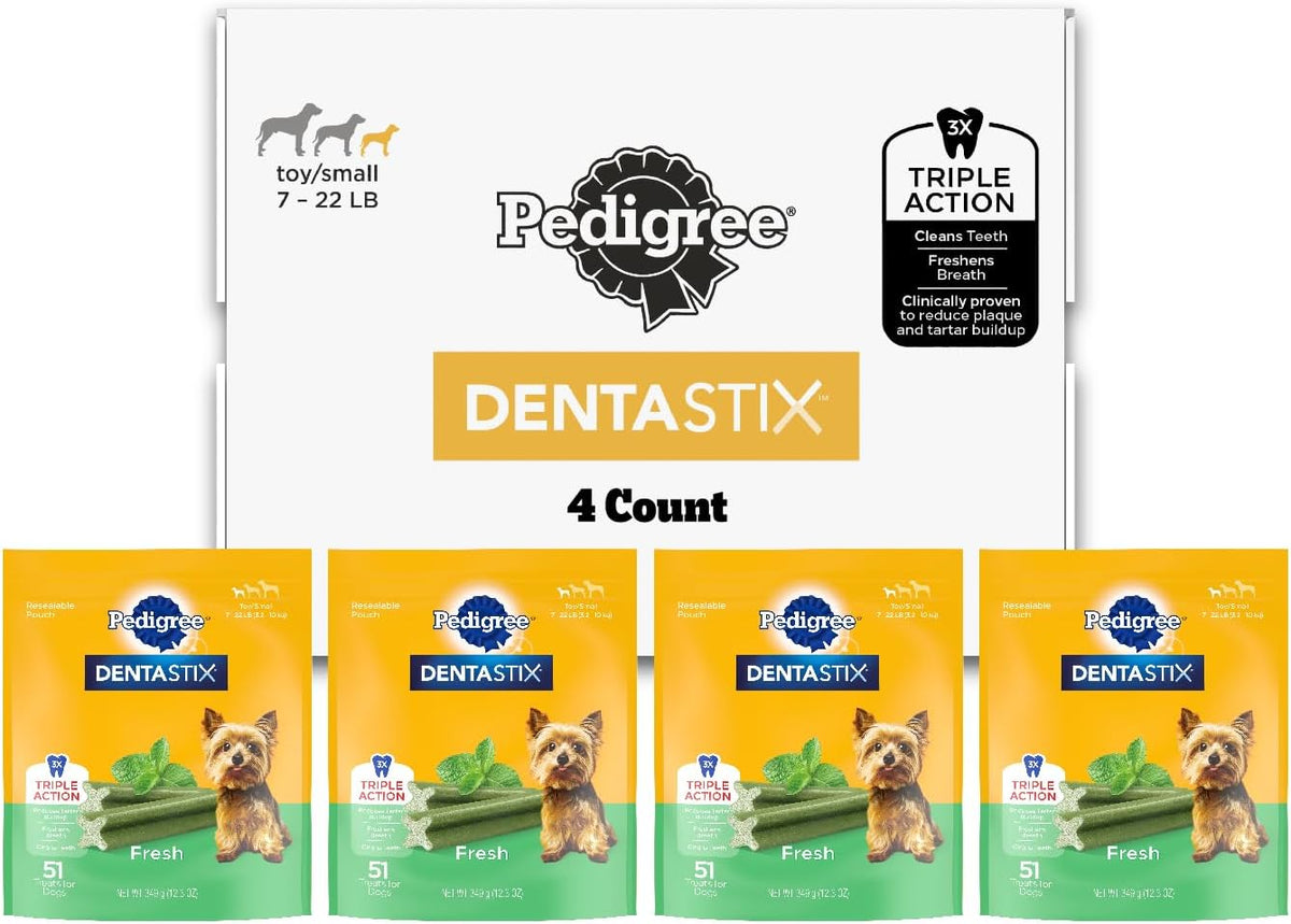 Dentastix Small & Toy Breed Dental Dog Treats, Fresh