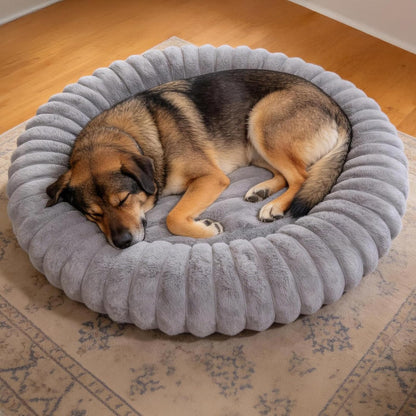 Donut Small Dog Bed Round Calming Kitten & Puppy Bed,20in White