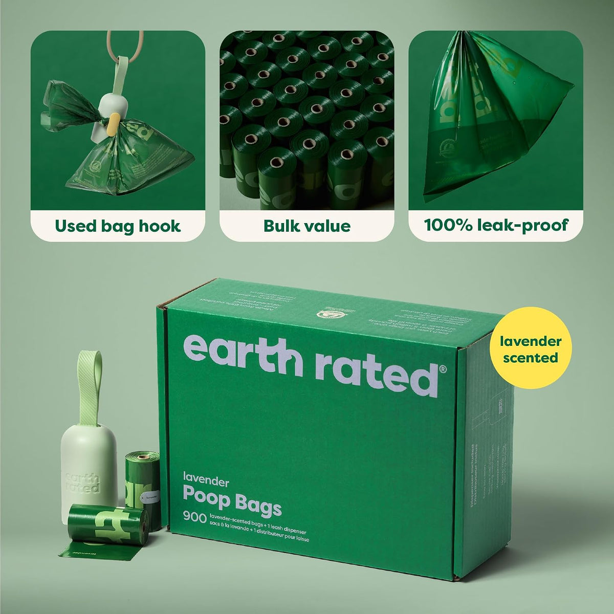 Dog Poop Bag Holder & Leash Dispenser, 15 Bags, Unscented