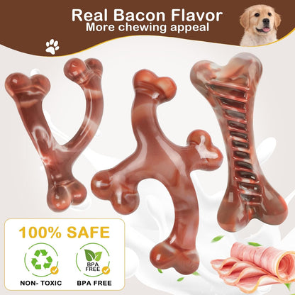 Nougat Dog chew Toys.3Pack Dog Toys for Aggressive Chewers for Large, Medium & Small Breeds