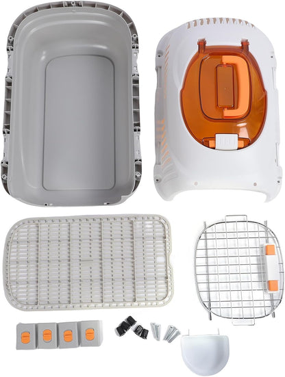Hard Shell Plastic Pet Airline Crate, Travel Carrier for Cats and Dogs, Backpack Design Carrier with Secure Space, Meets Airline Regulations, Ideal for Outdoors Trip