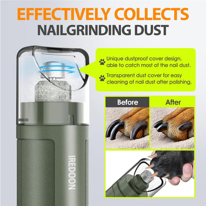Dog Nail Grinder with 4 LED Lights, 3 Speeds Super Quiet for Pets