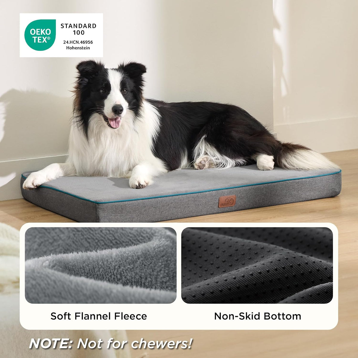 Memory Foam Dog Beds Large Sized Dog, Orthopedic Crate Pads, 35x22