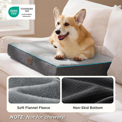 Memory Foam Dog Beds Large Sized Dog, Orthopedic Crate Pads, 35x22