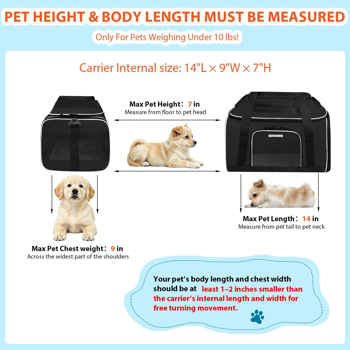 Top and Side Expandable Small Pet Carrier Airline Approved, Blue