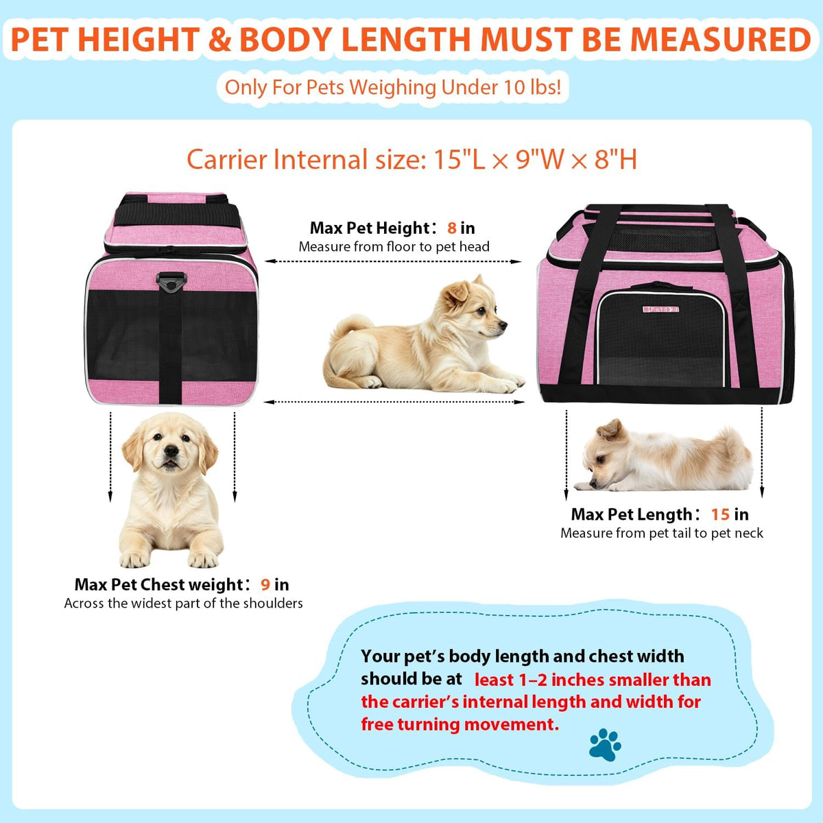 Top and Side Expandable Small Pet Carrier Airline Approved, Blue