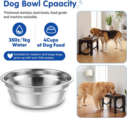 XIAZ Elevated Dog Bowls Large Breed Raised Dogs Bowl Stand Large/Medium Sized Dog Slow Feeder Dogs Bowls Food Water Stands 5 Heights Adjustable 9/11/12/14in Pet Feeder Dish Station