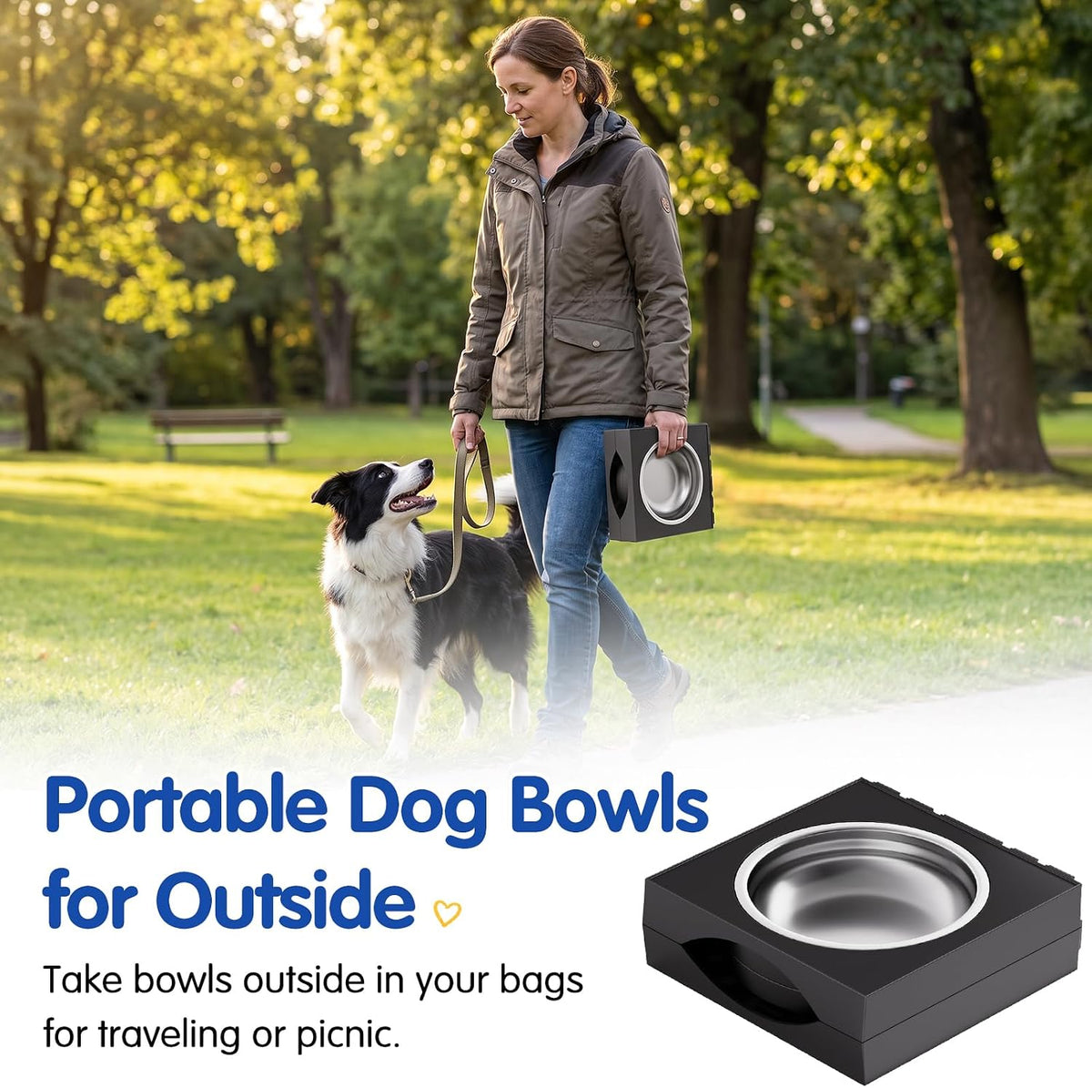 XIAZ Elevated Dog Bowls Large Breed Raised Dogs Bowl Stand Large/Medium Sized Dog Slow Feeder Dogs Bowls Food Water Stands 5 Heights Adjustable 9/11/12/14in Pet Feeder Dish Station