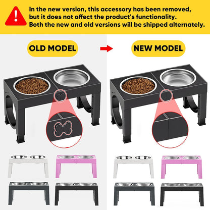 XIAZ Elevated Dog Bowls Large Breed Raised Dogs Bowl Stand Large/Medium Sized Dog Slow Feeder Dogs Bowls Food Water Stands 5 Heights Adjustable 9/11/12/14in Pet Feeder Dish Station