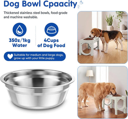 XIAZ Elevated Dog Bowls Large Breed Raised Dogs Bowl Stand Large/Medium Sized Dog Slow Feeder Dogs Bowls Food Water Stands 5 Heights Adjustable 9/11/12/14in Pet Feeder Dish Station