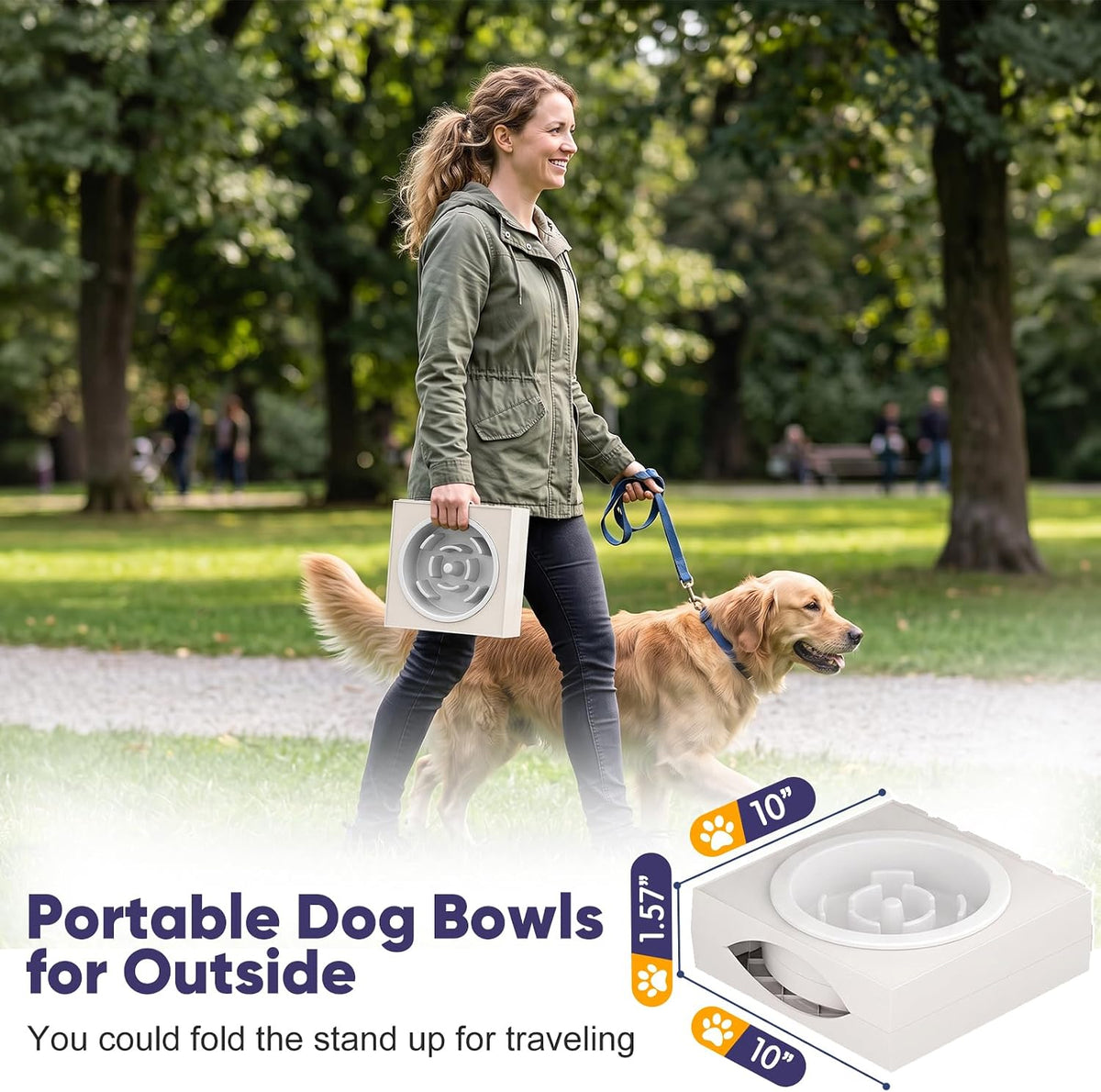 XIAZ Elevated Dog Bowls Large Breed Raised Dogs Bowl Stand Large/Medium Sized Dog Slow Feeder Dogs Bowls Food Water Stands 5 Heights Adjustable 9/11/12/14in Pet Feeder Dish Station