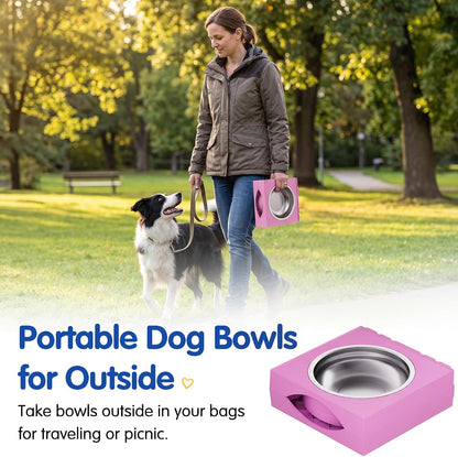 XIAZ Elevated Dog Bowls Large Breed Raised Dogs Bowl Stand Large/Medium Sized Dog Slow Feeder Dogs Bowls Food Water Stands 5 Heights Adjustable 9/11/12/14in Pet Feeder Dish Station