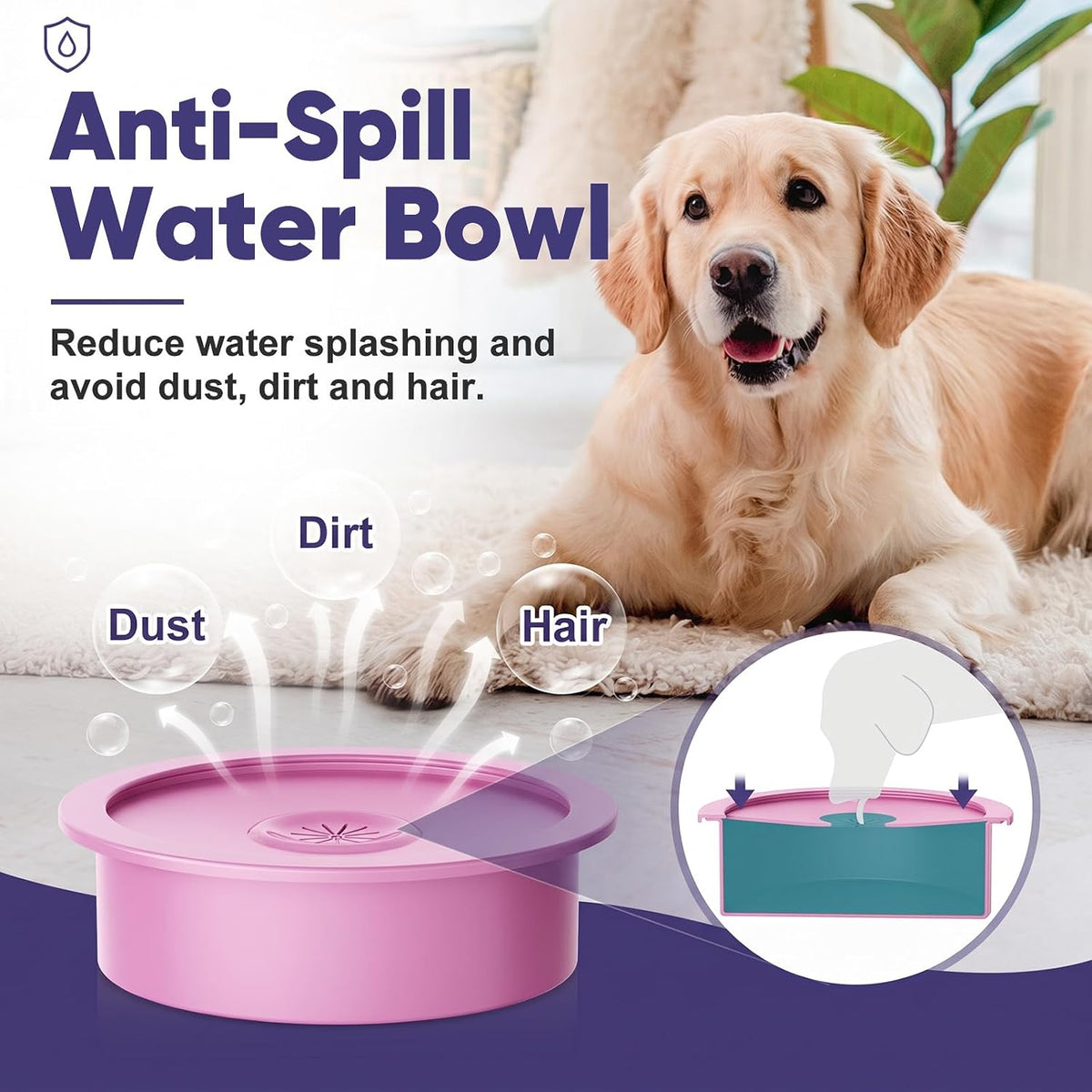 XIAZ Elevated Dog Bowls Large Breed Raised Dogs Bowl Stand Large/Medium Sized Dog Slow Feeder Dogs Bowls Food Water Stands 5 Heights Adjustable 9/11/12/14in Pet Feeder Dish Station