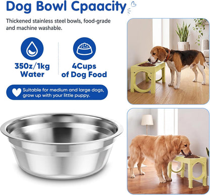 XIAZ Elevated Dog Bowls Large Breed Raised Dogs Bowl Stand Large/Medium Sized Dog Slow Feeder Dogs Bowls Food Water Stands 5 Heights Adjustable 9/11/12/14in Pet Feeder Dish Station