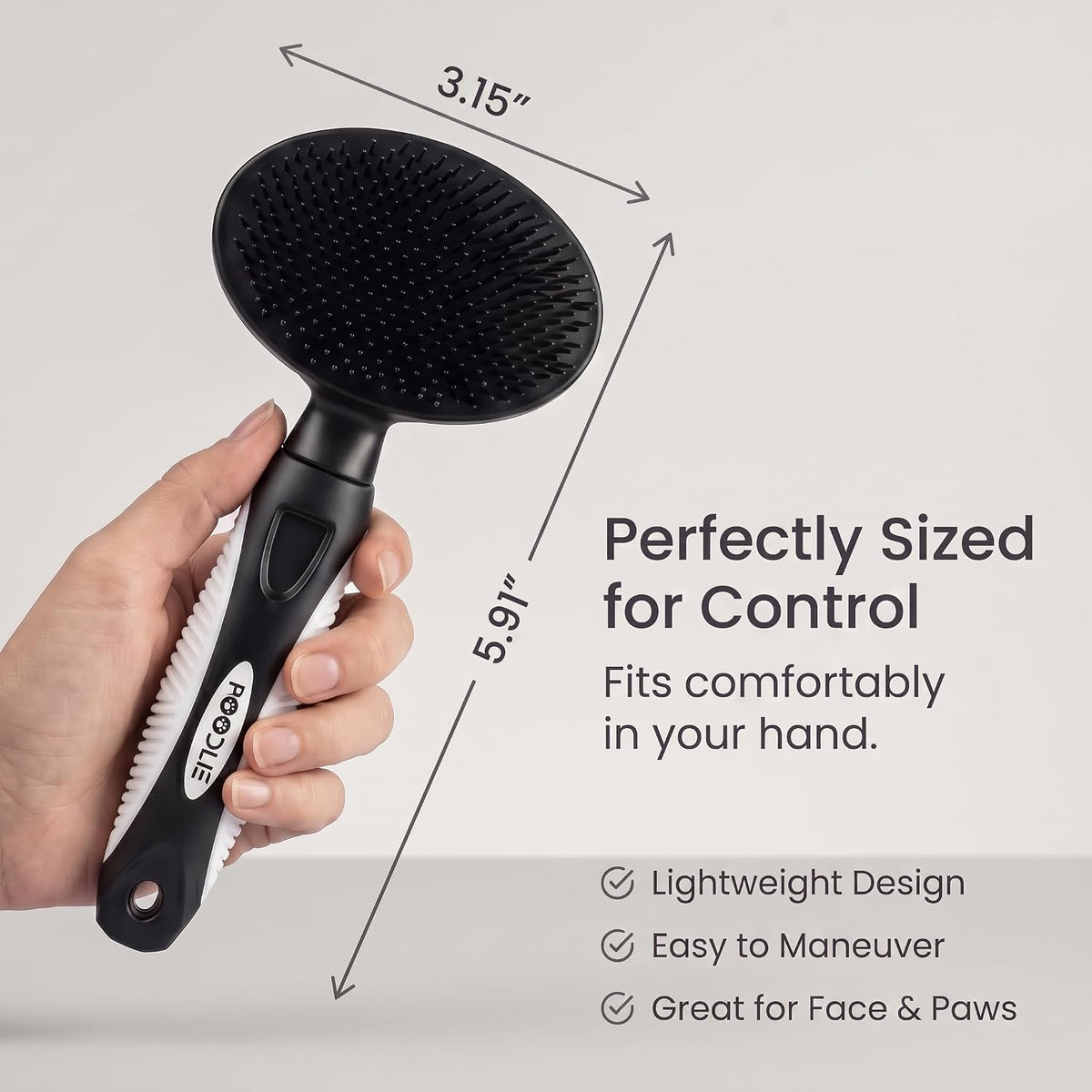 Round Bristle Pet Brush for Dogs and Cats - Soft Dog Brush for Grooming Short or Long Hair - Gentle Tool for Sensitive Skin Removes Dander, Dirt, and Detangles (Blue)