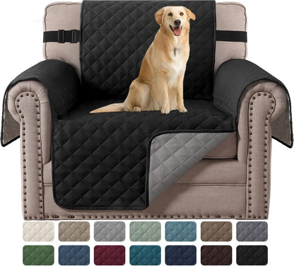 Reversible Couch Cover for 3 Cushion Cover Pet Friendly Sofa Cover for Dog Washable Furniture Protector Water Resistant Slipcover with Non Slip Elastic Strap(Sofa, Ivory/Beige)