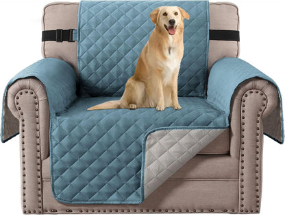 Reversible Couch Cover for 3 Cushion Cover Pet Friendly Sofa Cover for Dog Washable Furniture Protector Water Resistant Slipcover with Non Slip Elastic Strap(Sofa, Ivory/Beige)