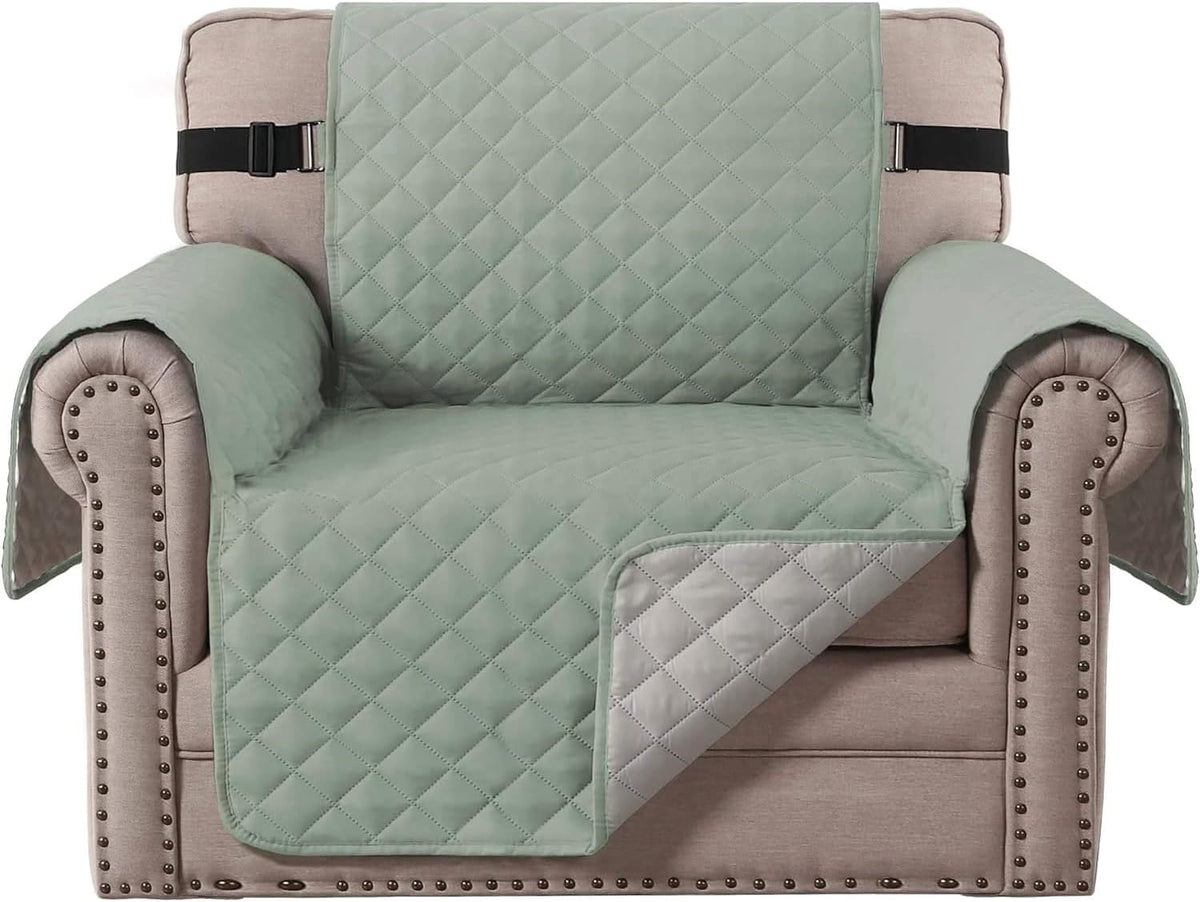 Reversible Couch Cover for 3 Cushion Cover Pet Friendly Sofa Cover for Dog Washable Furniture Protector Water Resistant Slipcover with Non Slip Elastic Strap(Sofa, Ivory/Beige)