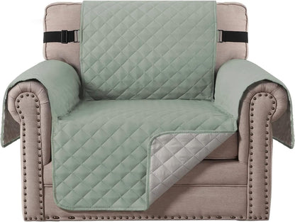 Reversible Couch Cover for 3 Cushion Cover Pet Friendly Sofa Cover for Dog Washable Furniture Protector Water Resistant Slipcover with Non Slip Elastic Strap(Sofa, Ivory/Beige)