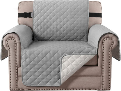 Reversible Couch Cover for 3 Cushion Cover Pet Friendly Sofa Cover for Dog Washable Furniture Protector Water Resistant Slipcover with Non Slip Elastic Strap(Sofa, Ivory/Beige)