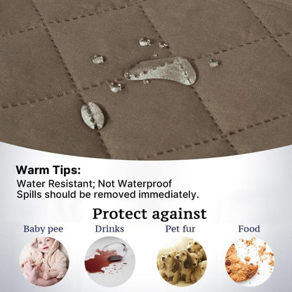 Reversible Couch Cover for 3 Cushion Cover Pet Friendly Sofa Cover for Dog Washable Furniture Protector Water Resistant Slipcover with Non Slip Elastic Strap(Sofa, Ivory/Beige)
