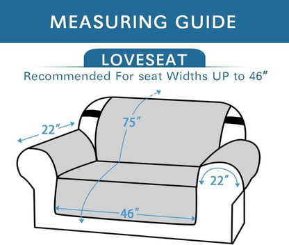 Reversible Couch Cover for 3 Cushion Cover Pet Friendly Sofa Cover for Dog Washable Furniture Protector Water Resistant Slipcover with Non Slip Elastic Strap(Sofa, Ivory/Beige)
